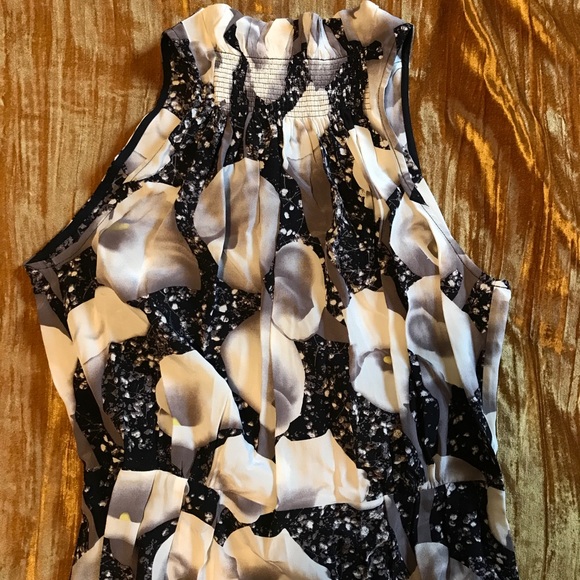 Grey Black White Silk Sleeveless Midi Dress - Picture 9 of 10